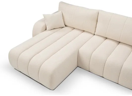 Colțar extensibil DESIO, formă L, cu spațiu de depozitare, stânga, bej