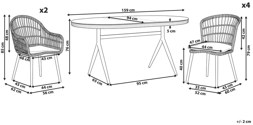 Set mobilier de grădină Aliza (natural). 1080364