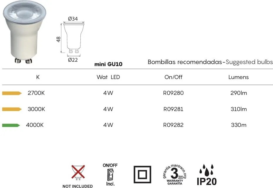 Aplica de perete cu reader Mini GU10 NOTTE nickel satinat