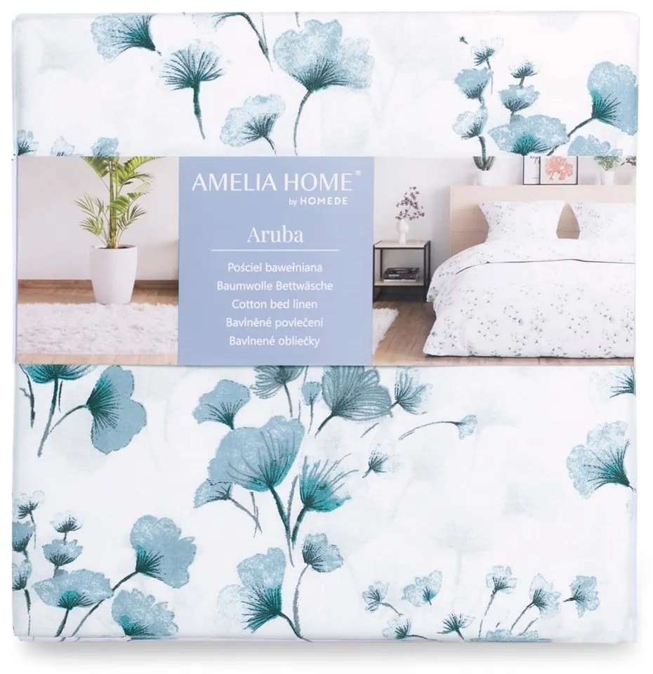 Lenjerie de pat single din bumbac AmeliaHome Averi Aruba, 155 x 220 cm
