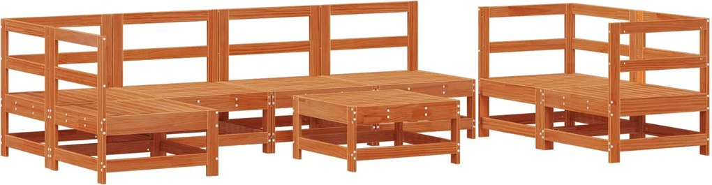 vidaXL Set de lounge pentru grădină 8 pcs Maro Ceară Lemn masiv de pin