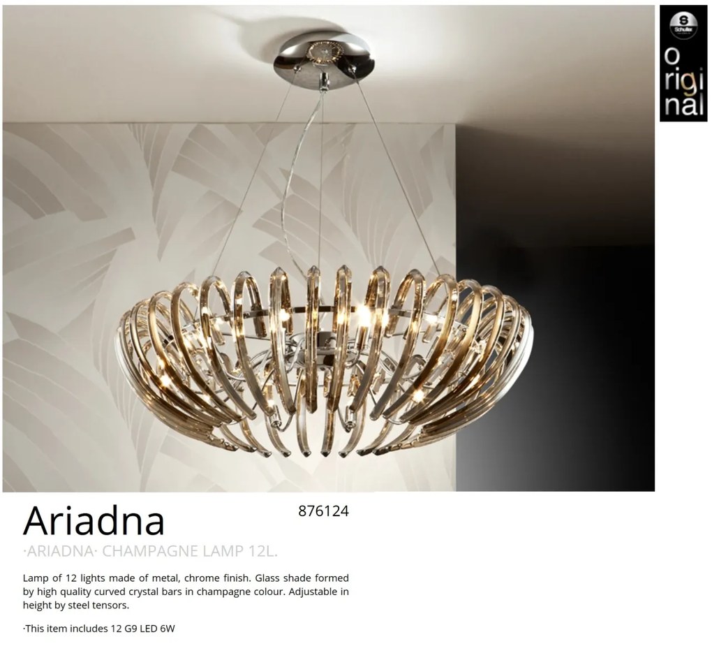 Lustra moderna design elegant 66cm ARIADNA champagne SV-876124