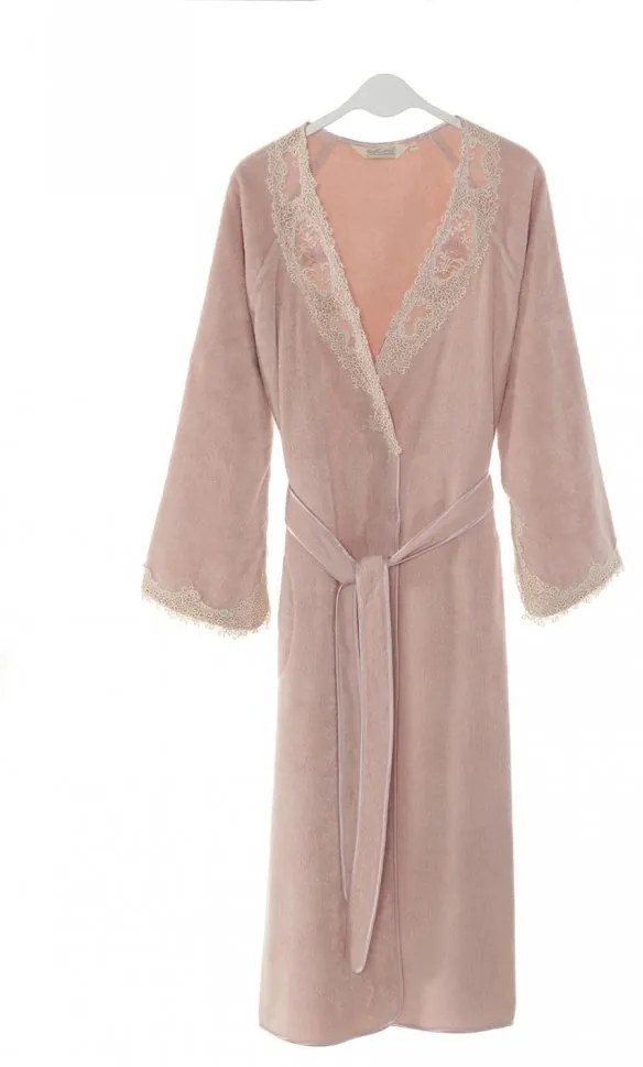 Halat elegant DESTAN de damă în cutie cadou XL Roz pal / Dusty rose