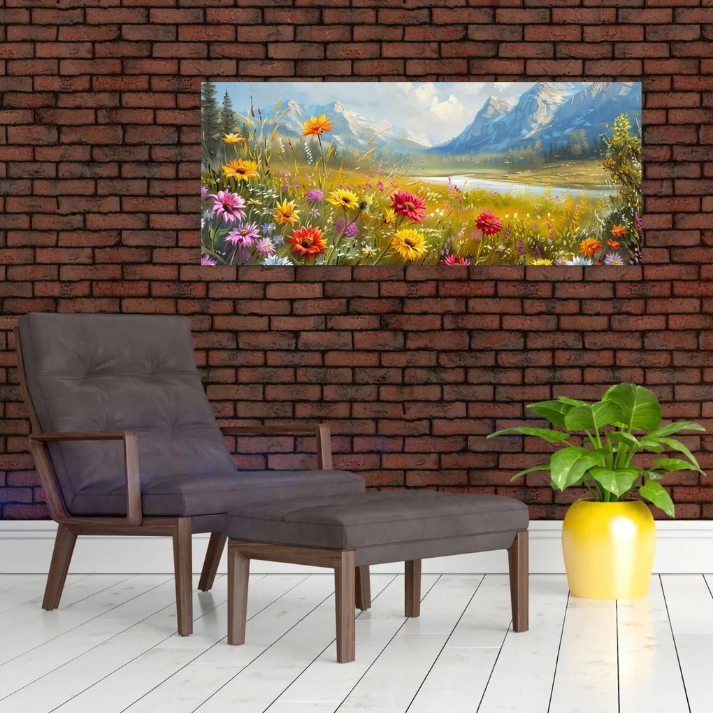 Tablou - Peisaj pictat (120x50 cm)