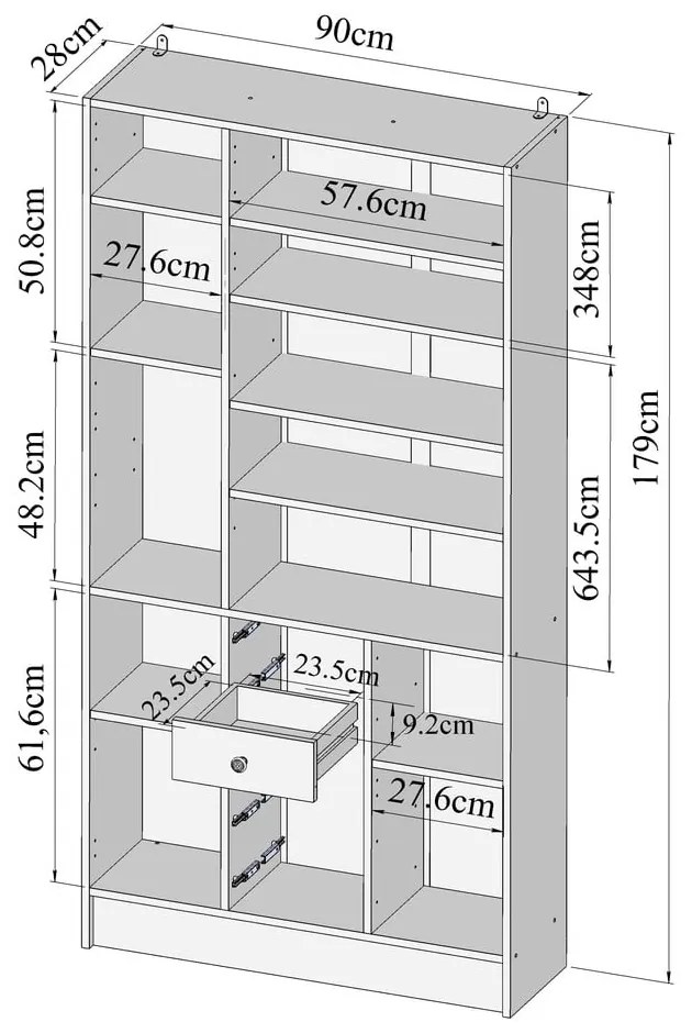 Dulap de baie alb 90x182 cm Combi – TemaHome