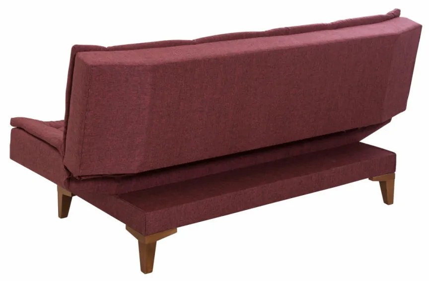 Canapea 3 Locuri, Lemn Solid, Santo, Rosu Bordo