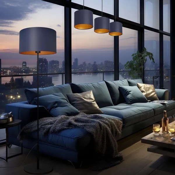 Lustră pe cablu ARDEN 3xE27/60W/230V mov/aurie