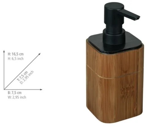 WENKO 26102100 - Dozator de săpun SERRO 7,5x16,5 cm maro/negru