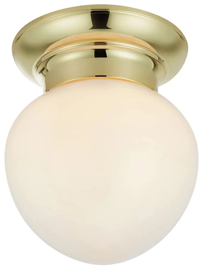 Plafonieră albă-alămie cu abajur din sticlă Ronda – Markslöjd