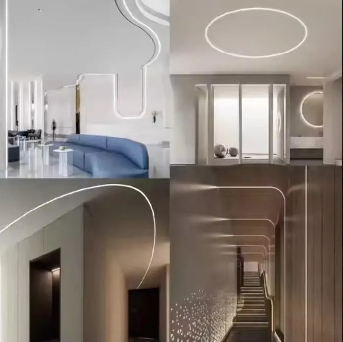 Profil LED Încăstrat – Finisaj Glet Flexibil, 3 m × 1,5 cm