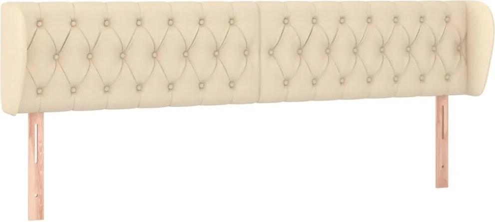 vidaXL Tăblie de pat cu aripioare crem 203x23x78/88 cm textil