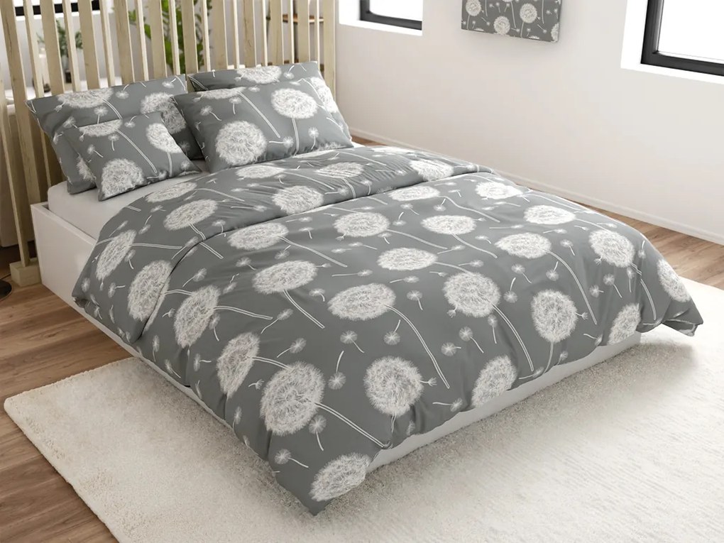 Lenjerie de pat din bumbac DANDELION BLEND gri hotelova capsula Dimensiune lenjerie de pat: 70 x 90 cm | 140 x 200 cm