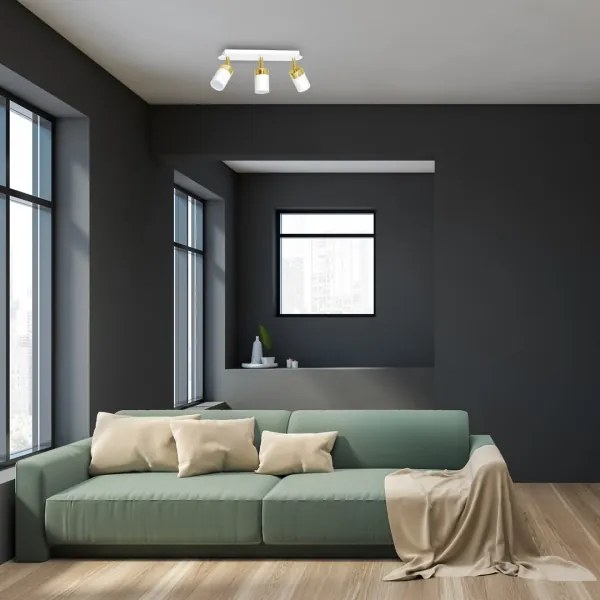 Corp de iluminat cu spoturi JOKER 3xGU10/25W/230V alb/auriu