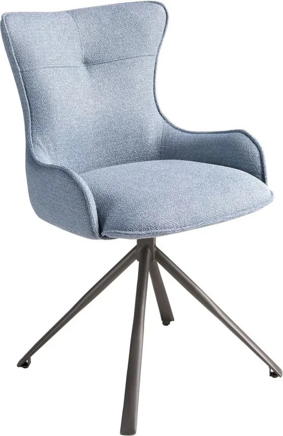 Scaun modern pivotant din material textil albastru