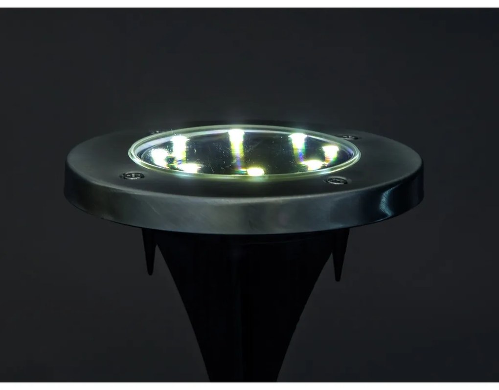 Happy Green Lampă LED încastrabilă solarăargintie, 12 cm