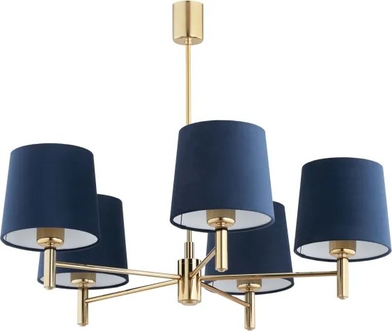 BRILAGI - Candelabru pe tijă MONTE, 5xE27/60W/230V, albastru/auriu