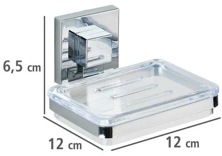 Set de accesorii de baie argintiu lucios autoadeziv din plastic Quadro – Wenko