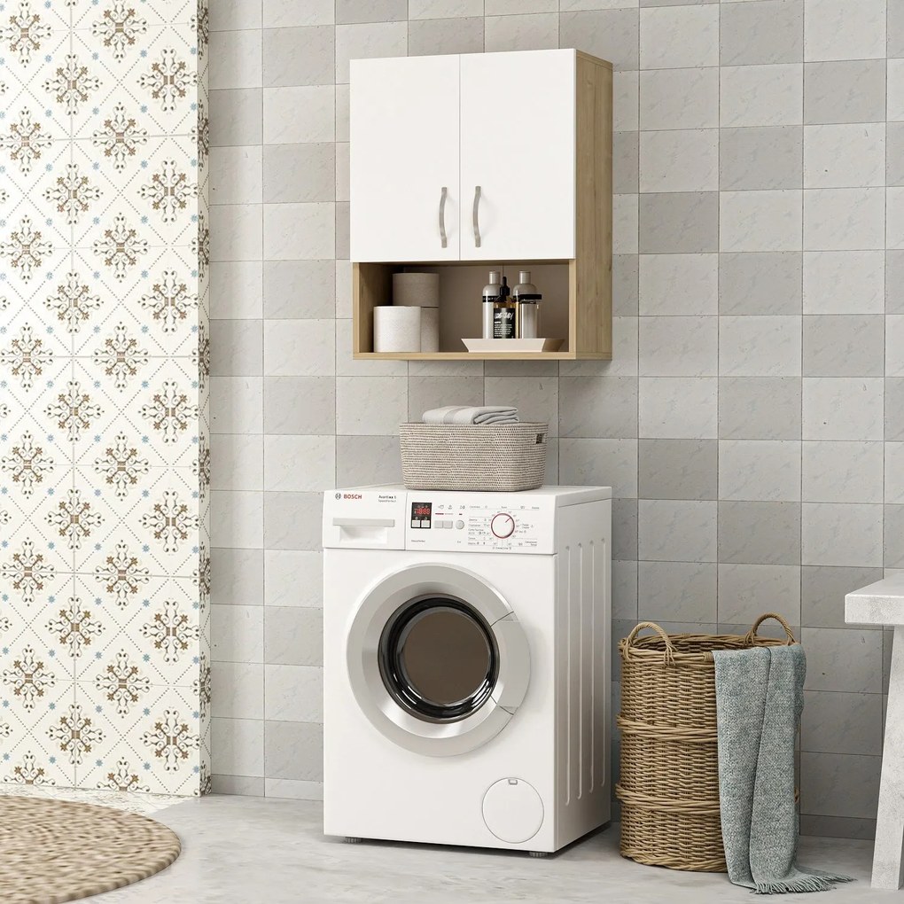 Cabinet de baie Voda - Sapphire Oak, White