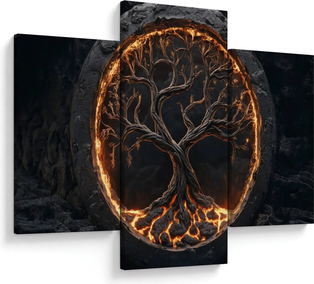 Tablou – Arborele vieții în lavă I. (90x60 cm)