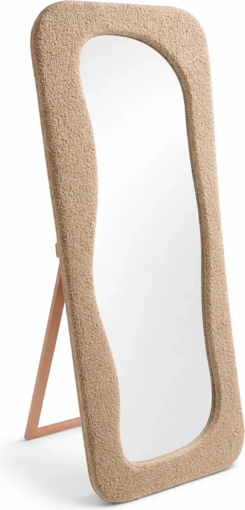 Oglindă decorativa - Montare podea, perete sau montare independenta, cu rama pluș și picior de susținere, 160x60 cm
