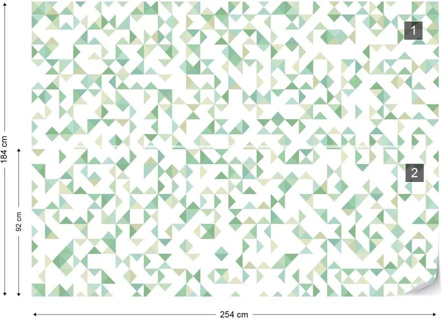 GLIX Fototapet - Modern Geometric Pattern Green Vliesová tapeta  - 254x184 cm