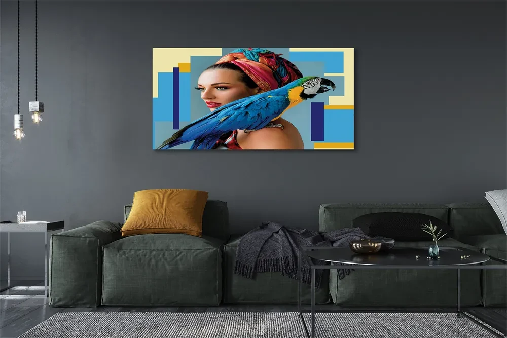 Tablouri canvas Macaw pe umăr