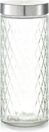 Recipient pentru depozitare cu capac metalic, Diamond III Glass, 2000 ml, Ø 11xH27,5 cm