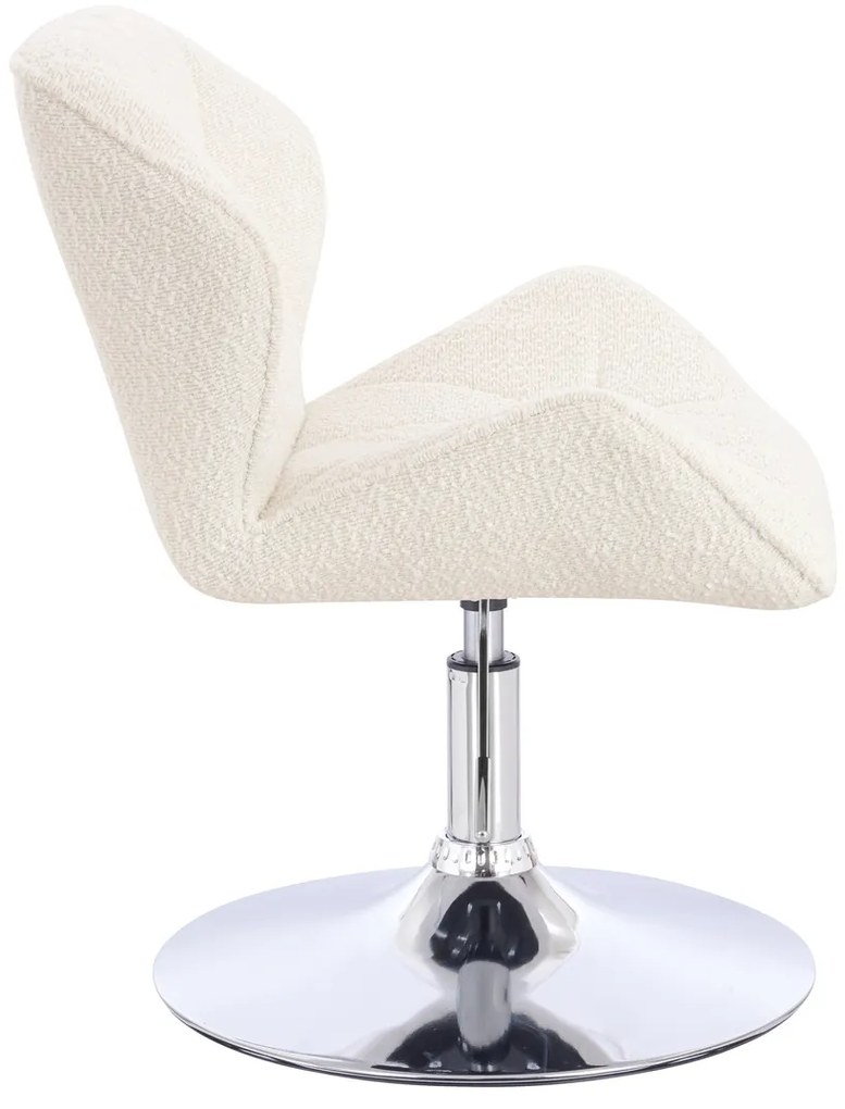 HR111N Scaun Crem Boucle cu Bază Cromata
