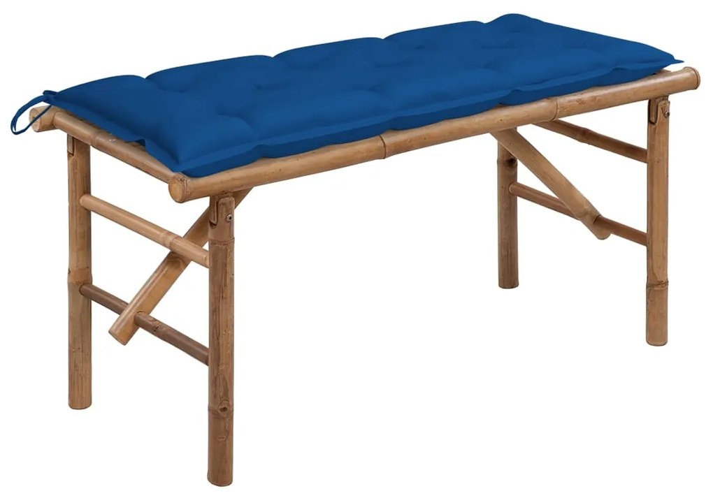 vidaXL Bancă de grădină pliabilă cu pernă, 118 cm, bambus