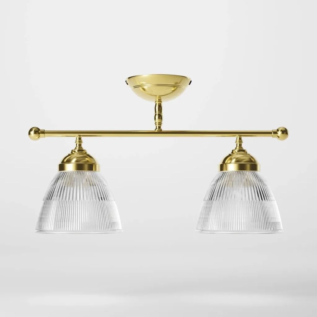 Lustra stil neoclasic din alama si abajur ceramic Elide