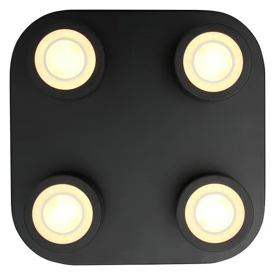 Plafoniera LED cu 4 spoturi, design modern, 3-Step MOODMAKER, Clyde 4 negru