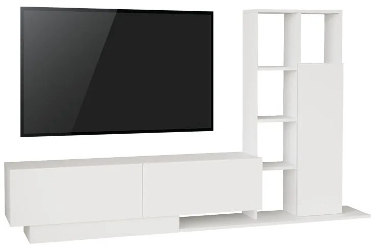 Set mobilier living Damon, Pako World, Alb, 140x29x39 cm