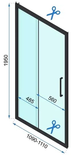 Usa de nisa culisanta Rea Rapid Slide 110 cm sticla 6 mm crom