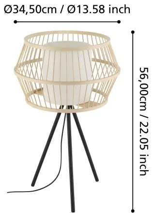 Lampă de masă Eglo 390235 MONTERROSO 1xE27/40W/230V maro