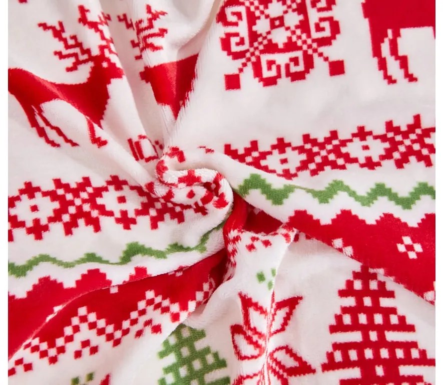 2x lenjerie de pat din microplus CHRISTMAS JOY alb + cearsaf din microplus SOFT 180x200 cm alb
