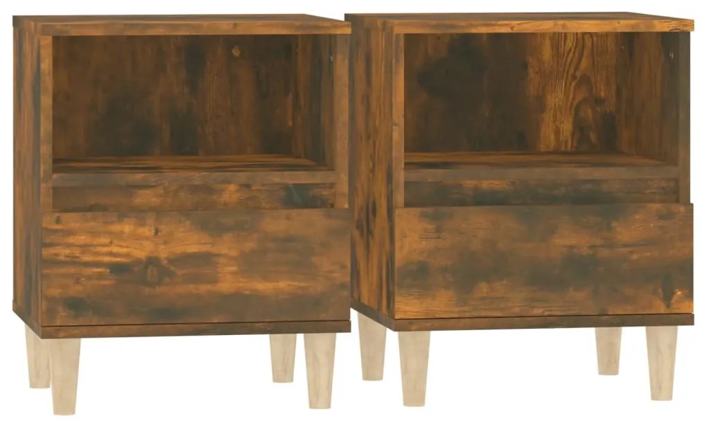821805 vidaXL Noptiere, 2 buc., stejar fumuriu, 40x35x50 cm