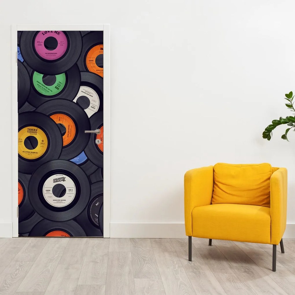 Fototapet pentru ușă - Discuri de gramofon (95x205cm)