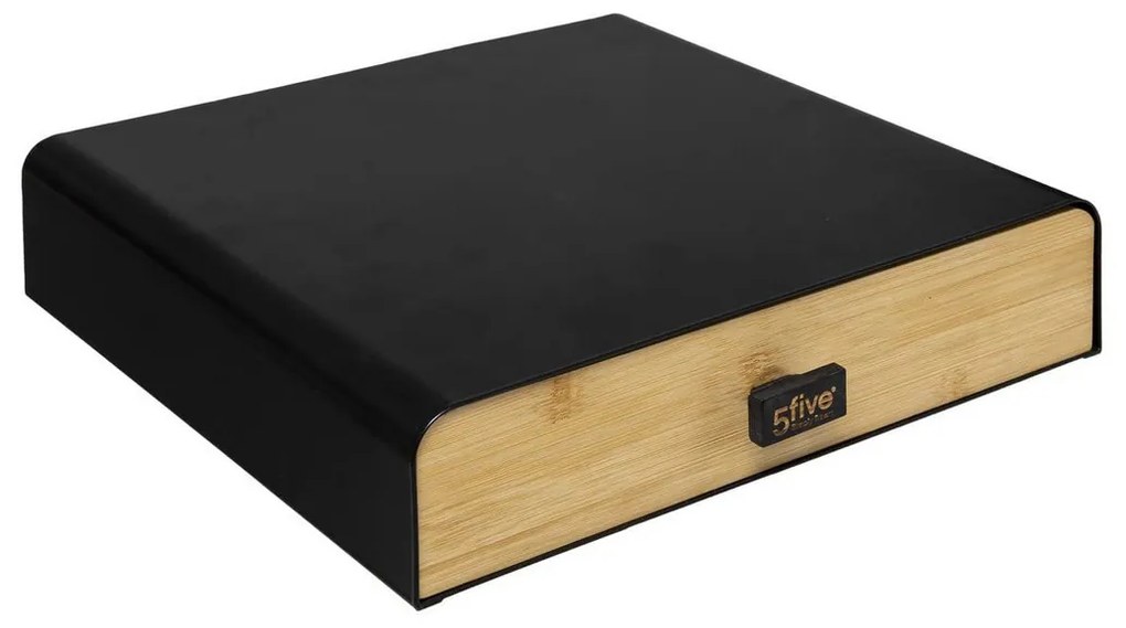 Organizator de capsule de cafea 5five noir kitchen negru metal (33 x 31 x 7,5 cm)