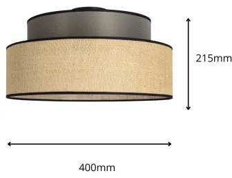 Plafonieră BOHO 1xE27/60W/230V maro/bej