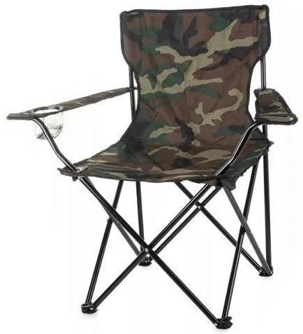 Scaun pliabil camuflaj pentru camping, gradina, pescuit, 85x53x85 cm