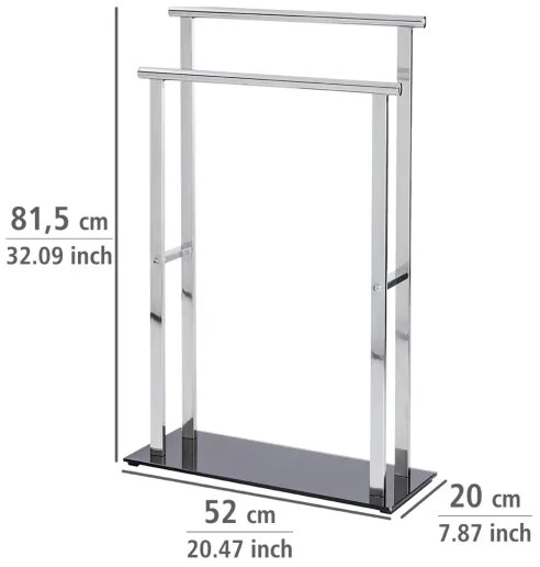 WENKO 22089100 – Cuier LAVA, 52 x 81,5 cm, inox/argintiu/negru