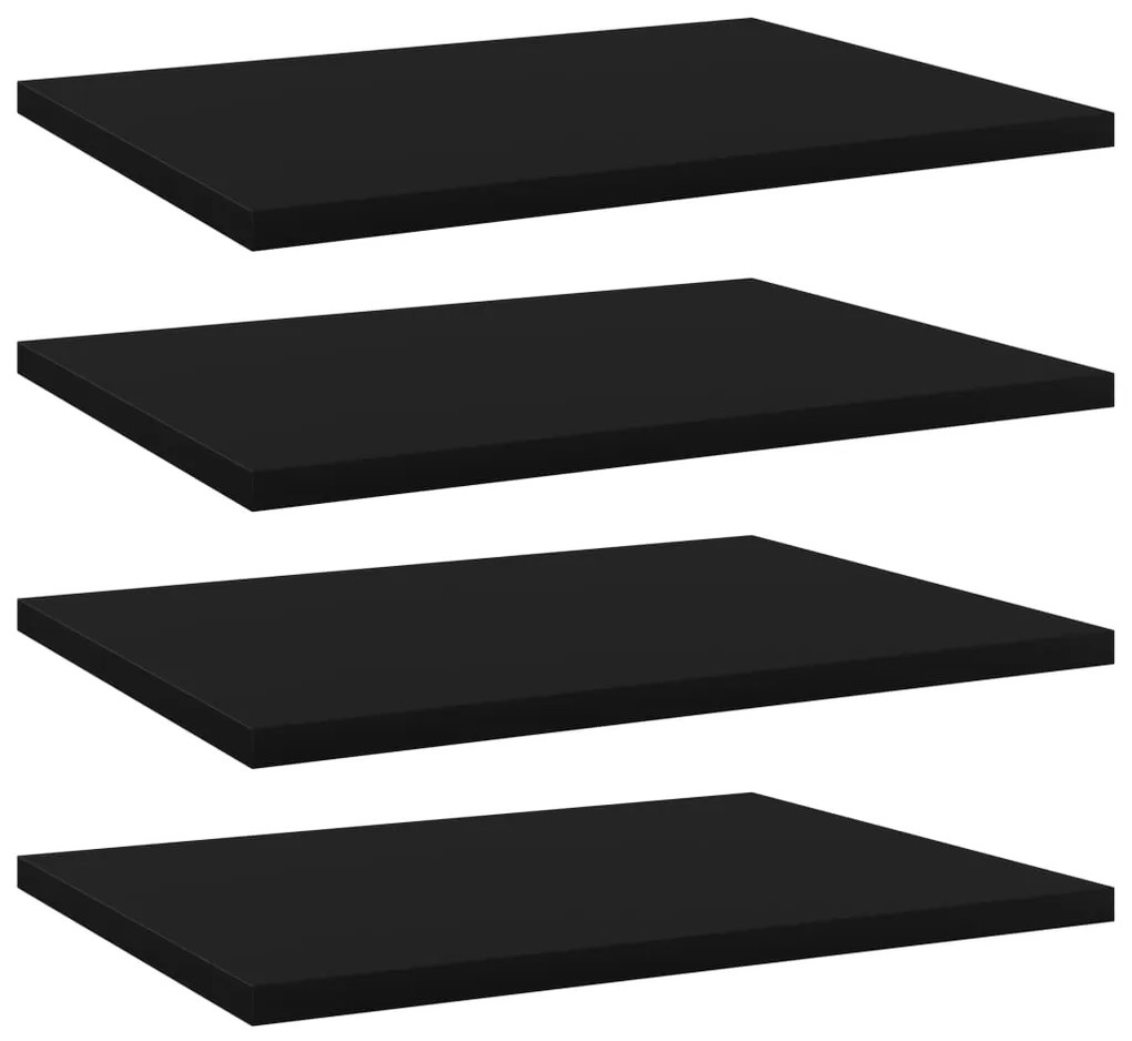 vidaXL Plăci bibliotecă, 4 buc., negru, 40 x 30 x 1,5 cm, PAL
