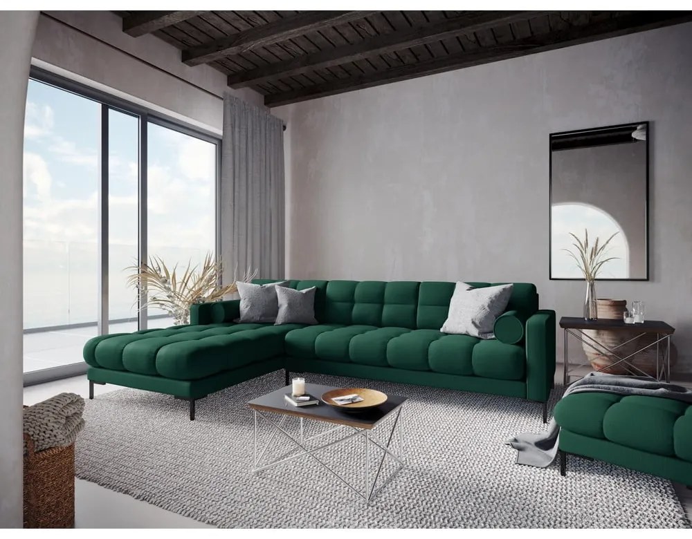 Colțar cu extensie pe partea stângă Cosmopolitan Design Bali, verde