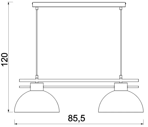 Lustră pe cablu ESTATE 2xE27/15W/230V negru