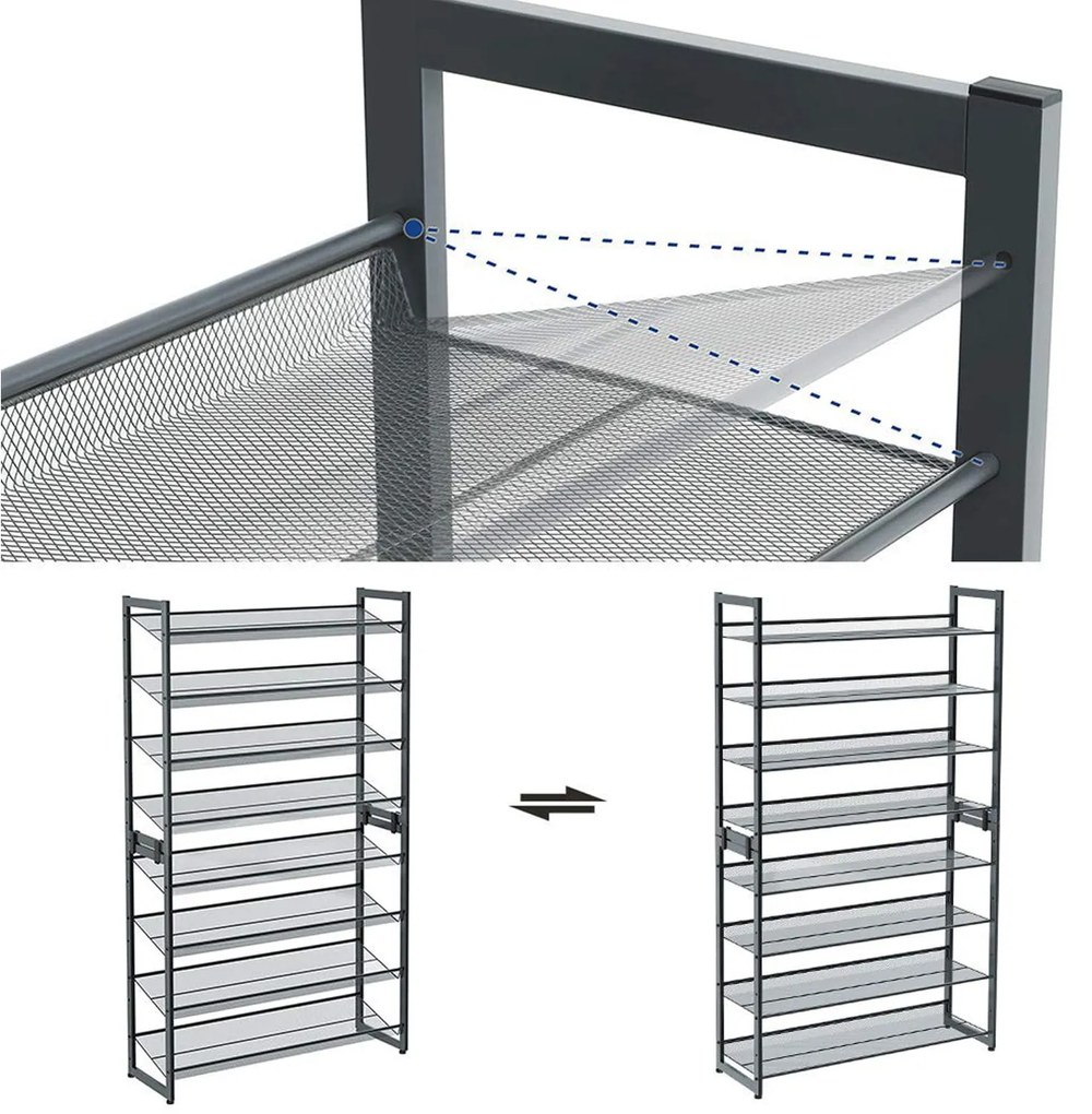 Suport pentru pantofi din metal gri, LEMIRO