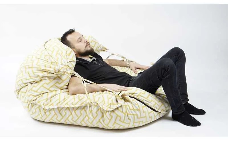 Fotoliu tip Perna Magic Pillow XXL, Material Textil - Zappity Yellow