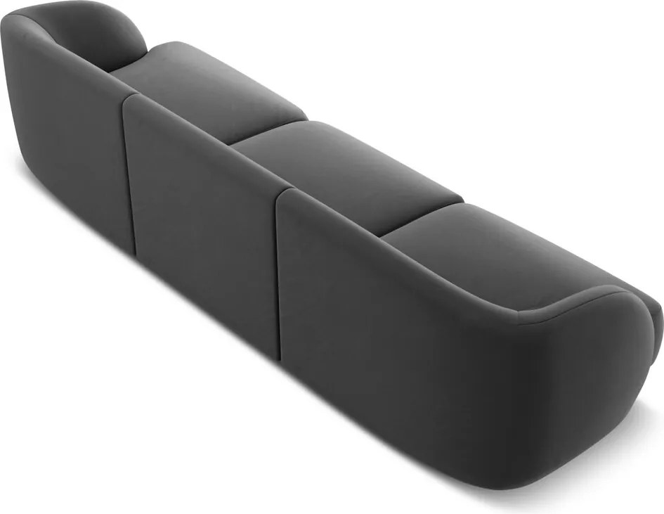 Canapea 3 locuri, Miley, Micadoni Home, BL, 259x85x74 cm, catifea, gri