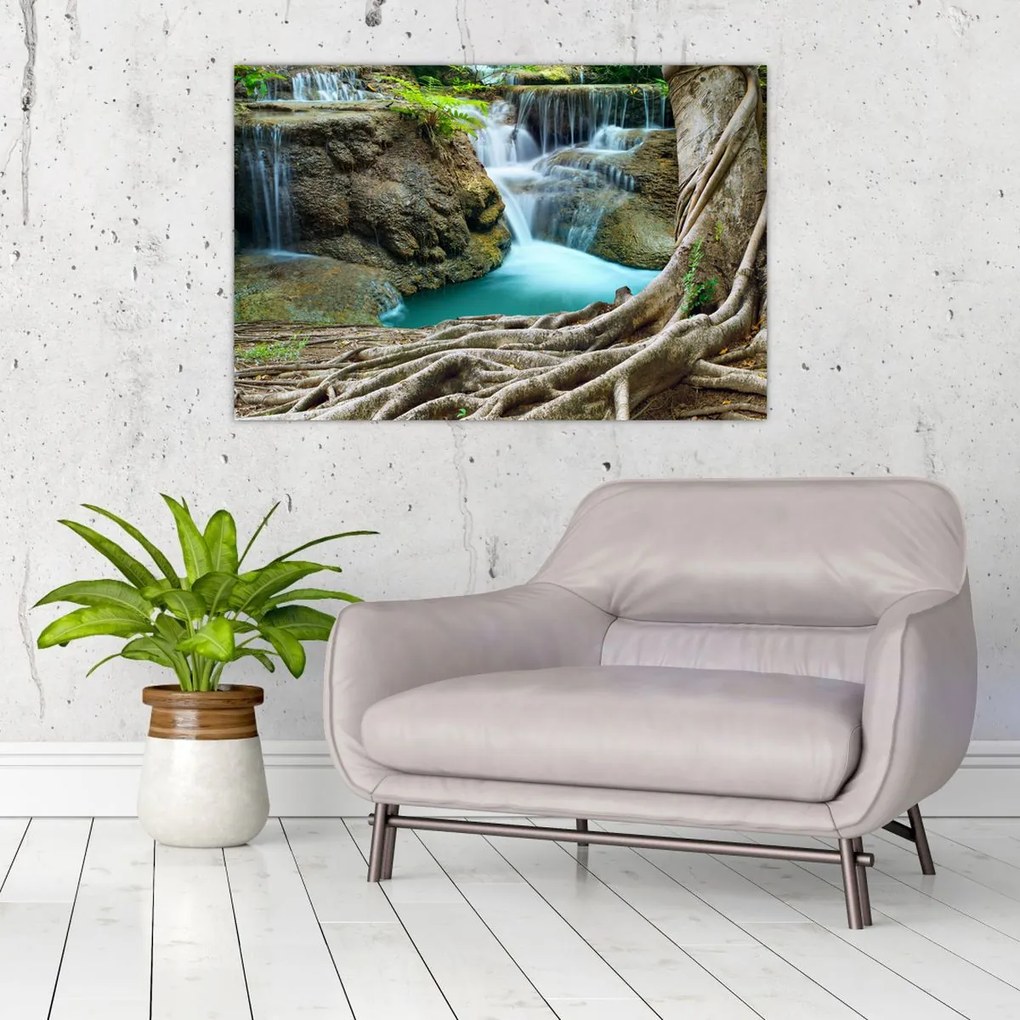 Tablou - Râu cu cascade (90x60 cm)