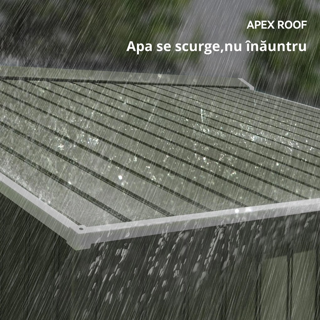Outsunny Magazie Spațioasă pentru Grădină cu Uși Glisante și Ventilație, Structură din Oțel Durabil, 277x195x192 cm, Verde | Aosom Romania