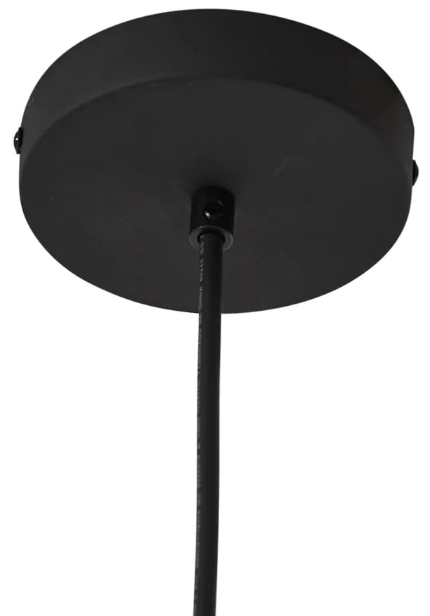 Lampa suspendată de exterior neagră cu abajur din frânghie verde IP44 - Cava Jayla